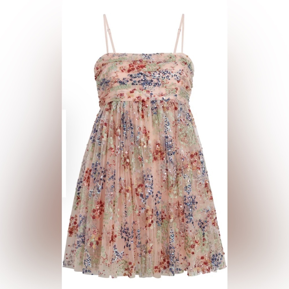 LIKELY NYC Charlie Dress Babydoll Springtime Mini Gown Nude Pink Size 10
